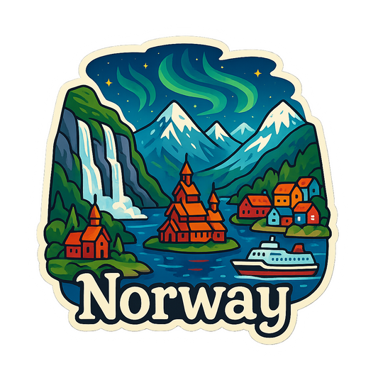 Norwegian Fjords Majesty - Bordered Artwork