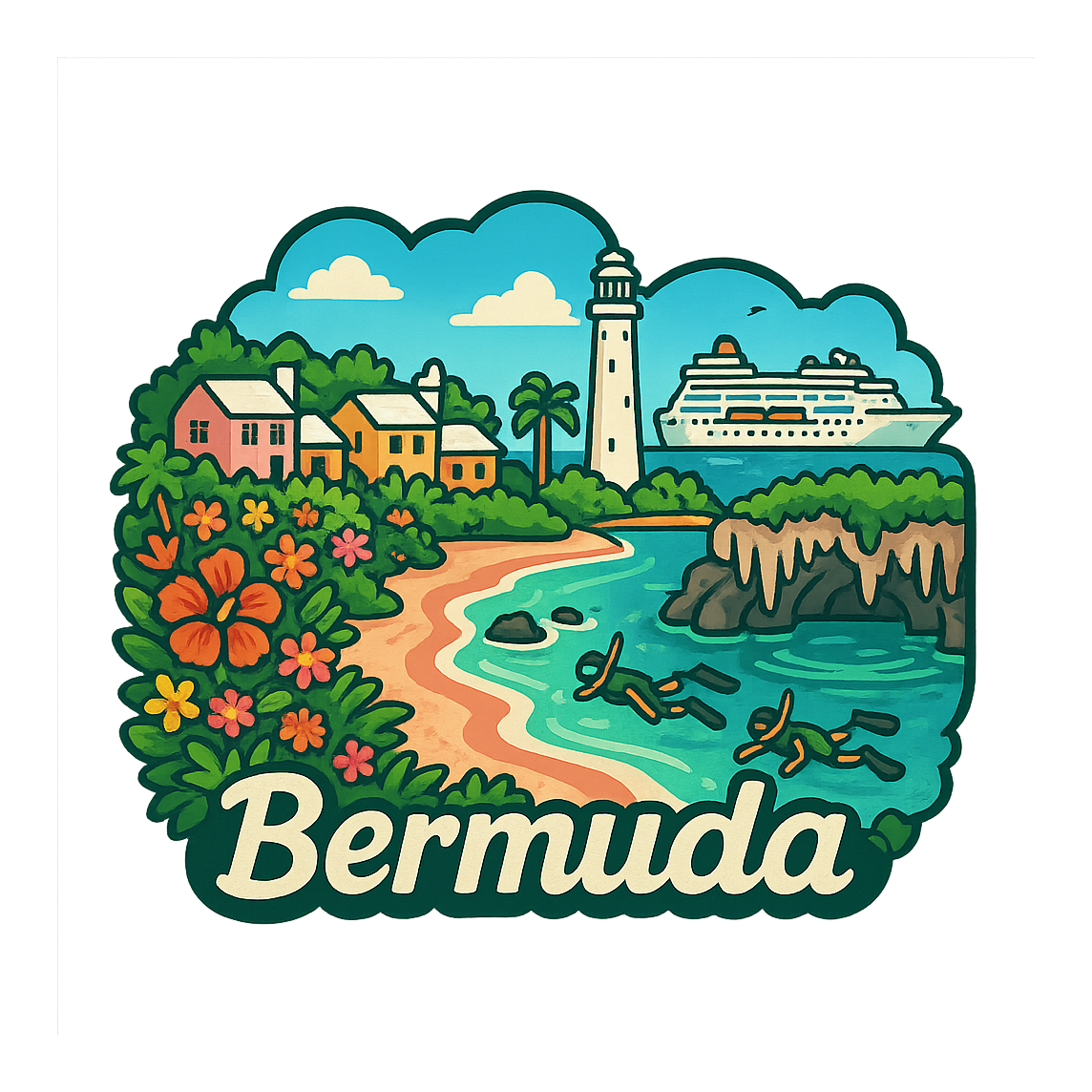 Bermuda Bliss - Bordered Artwork