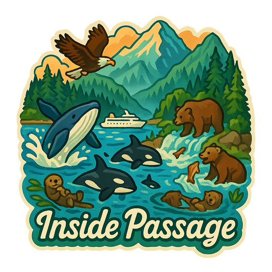Alaskan Inside Passage Wildlife - Bordered Artwork