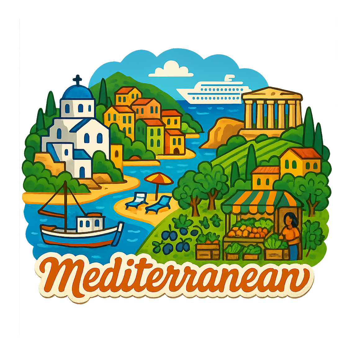Mediterranean Mosaic - Bordered Artwork