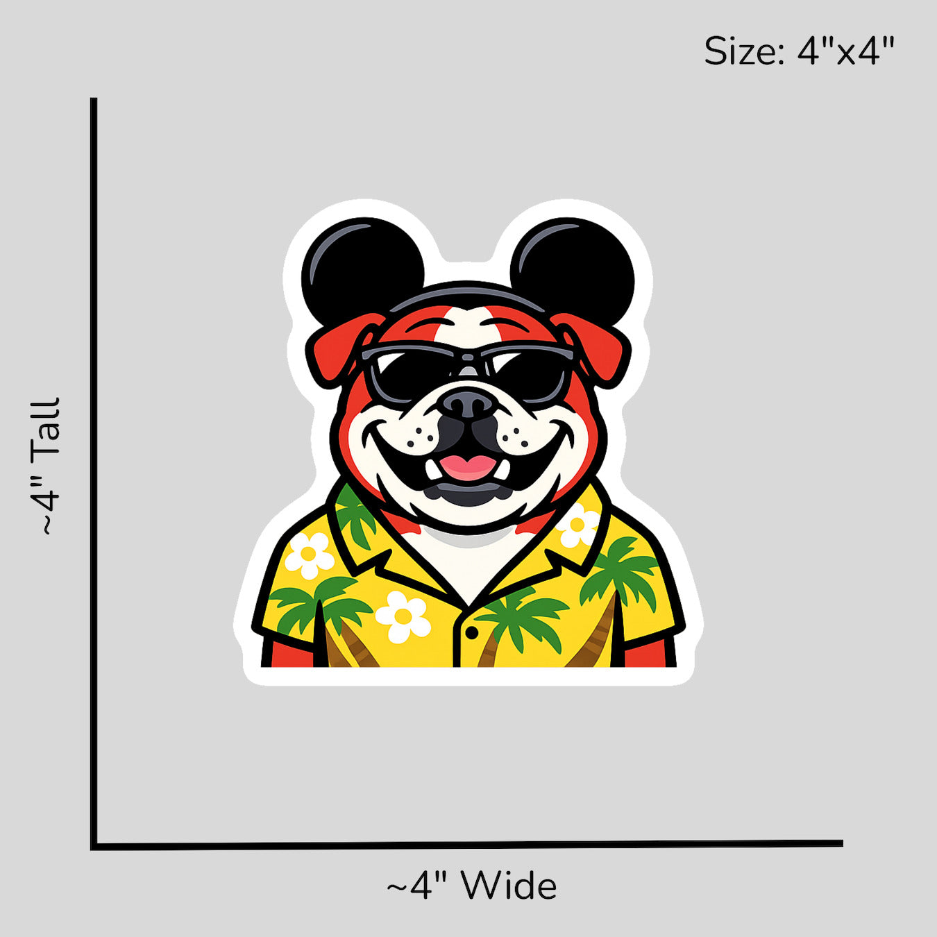 Magic Red English Bulldog - Size Reference Mockup