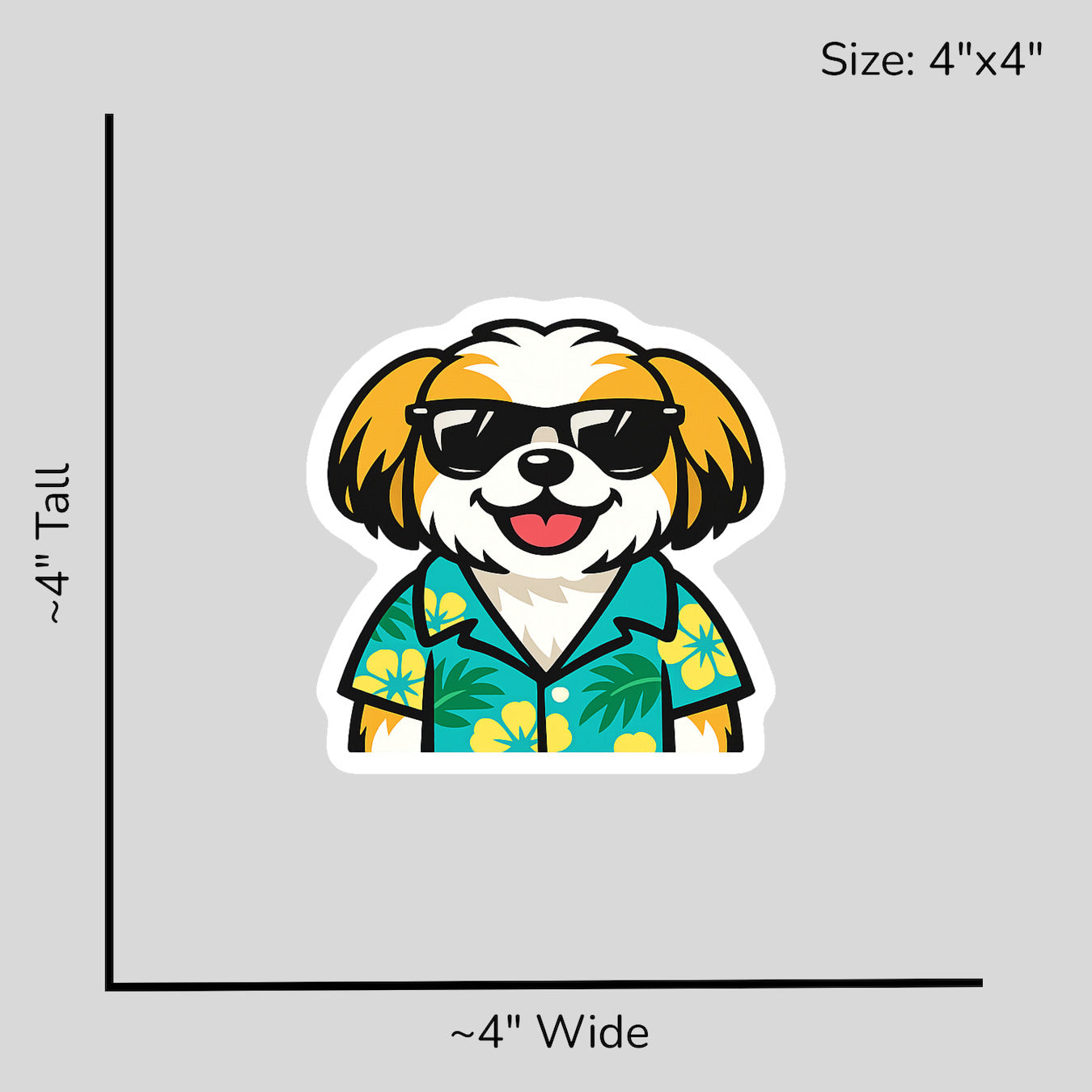 Tropical Gold Shih Tzu - Size Reference Mockup