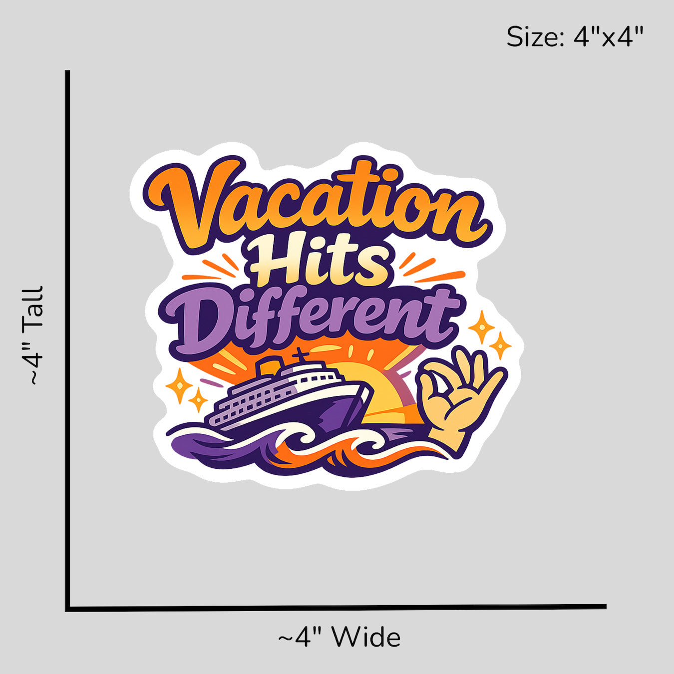 Vacation Hits Different - Size Reference Mockup