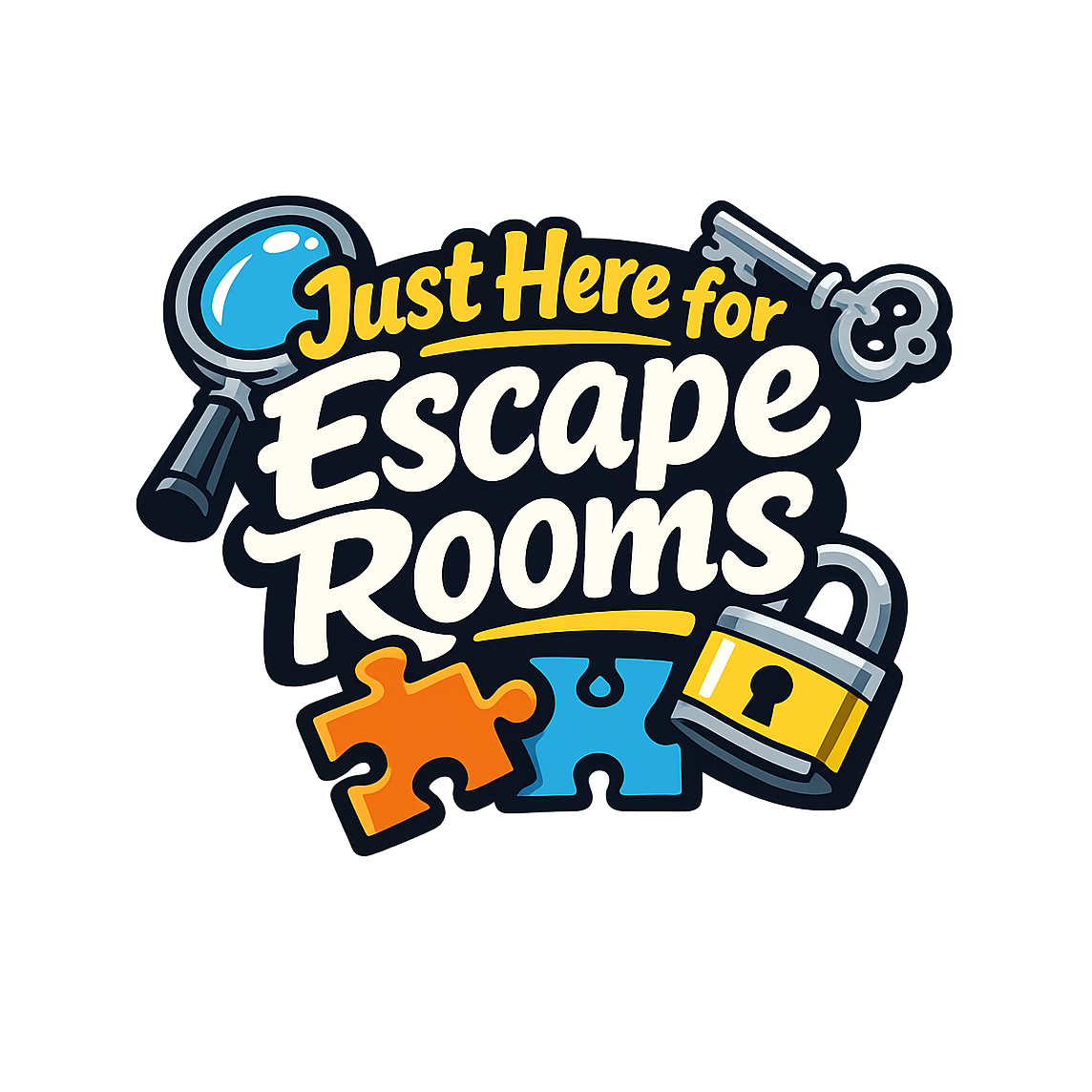 Just Here for Escape Rooms - Bordered Artwork