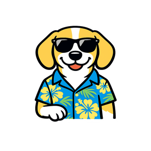 Tropical Lemon Beagle - Bordered Artwork