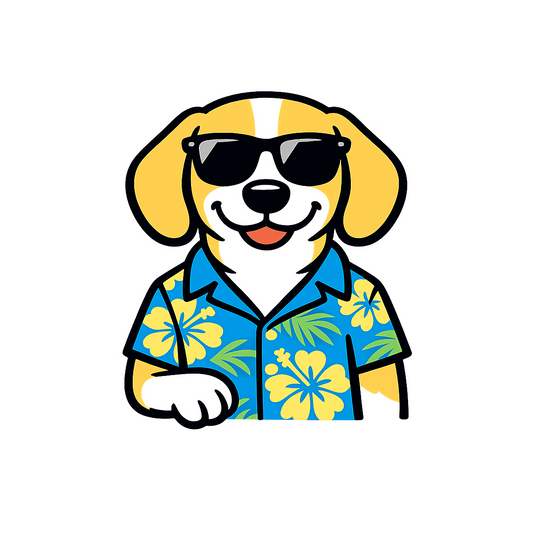 Tropical Lemon Beagle - Bordered Artwork