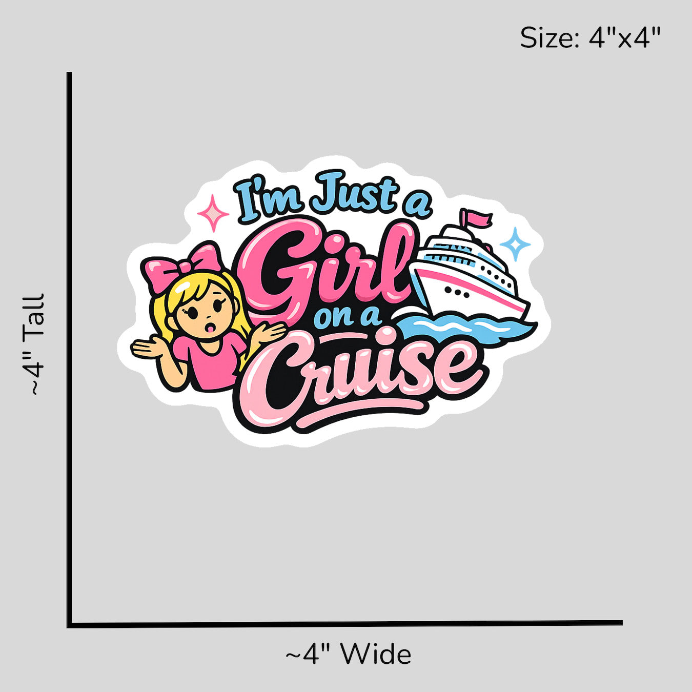 Im Just a Girl on a Cruise - Size Reference Mockup