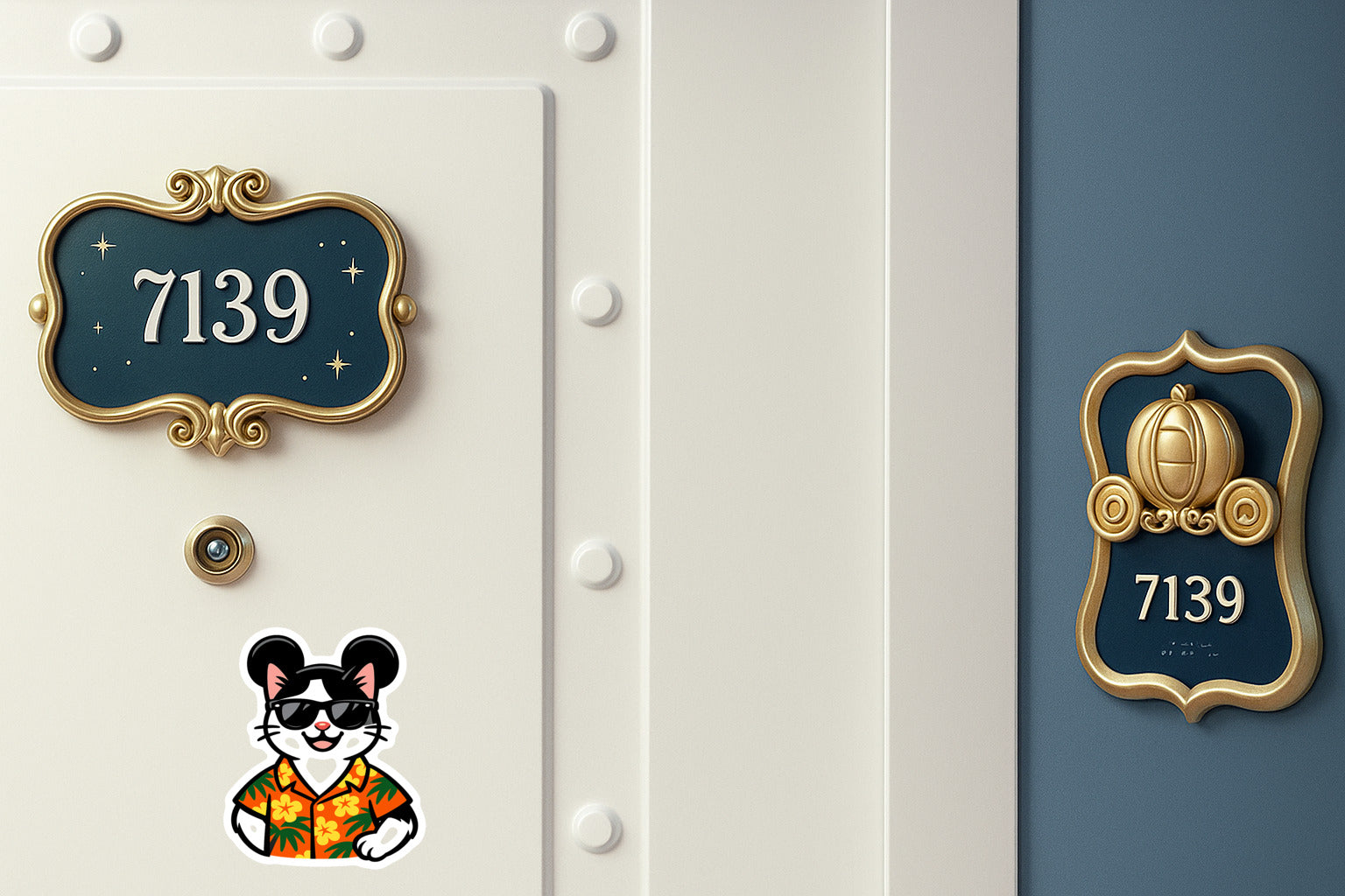 Magic White Cat - Door Style 2 Mockup