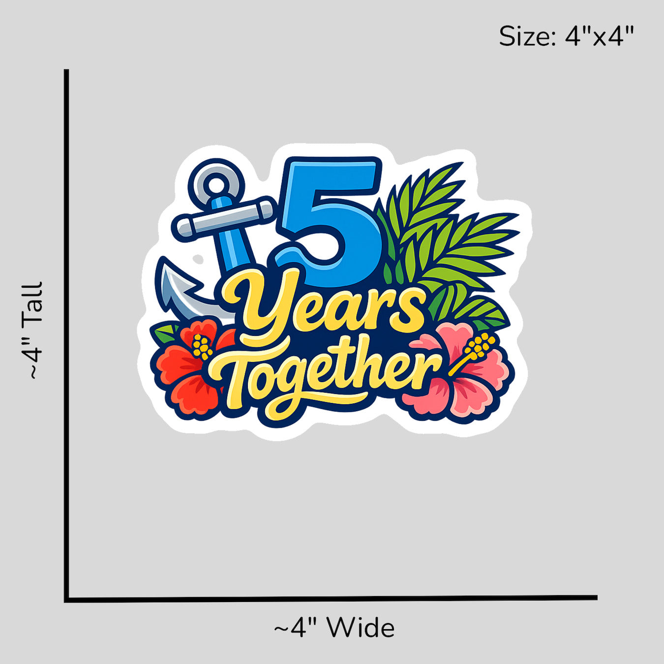5 Years Together - Size Reference Mockup