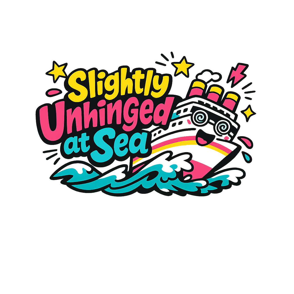 Slightly Unhinged at Sea - Bordered Artwork
