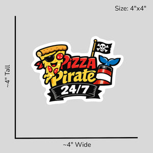 Pizza Pirate 24/7 - Size Reference Mockup