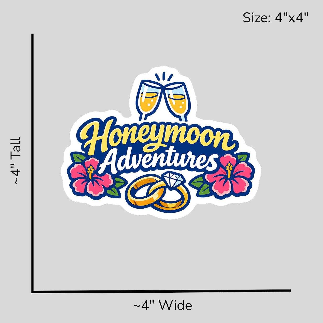 Honeymoon Adventures - Size Reference Mockup