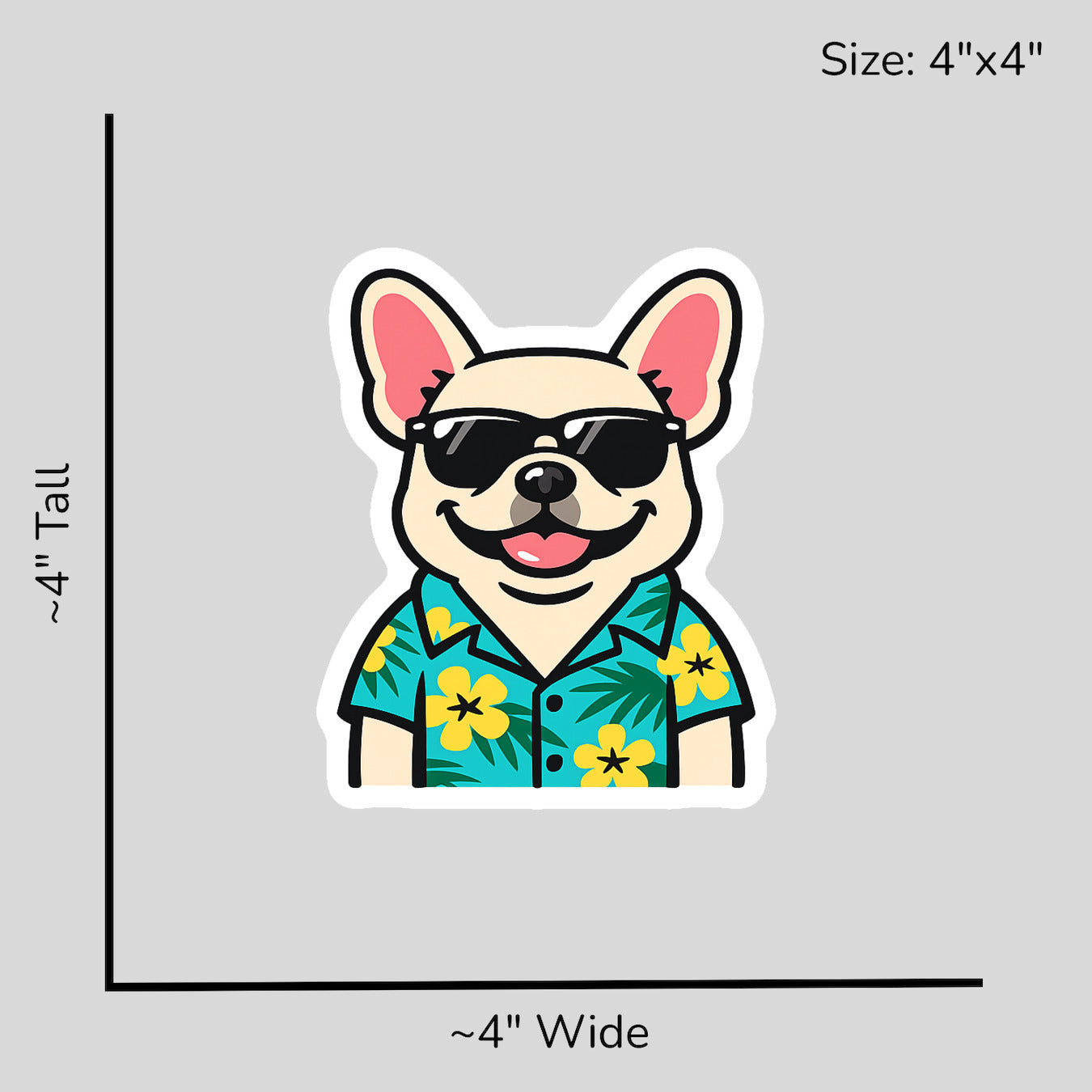Tropical Cream French Bulldog - Size Reference Mockup