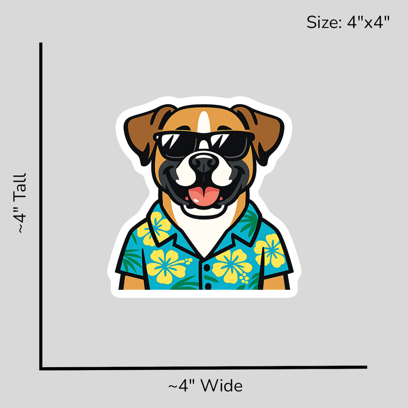 Tropical Fawn Boxer - Size Reference Mockup