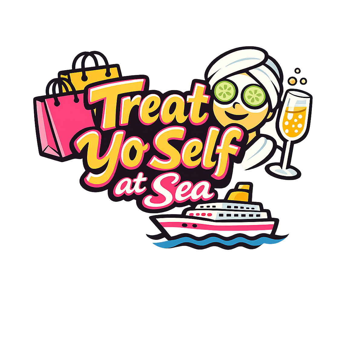 Treat Yo Self at Sea - Bordered Artwork