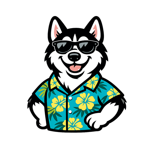 Tropical Black Husky - Bordered Artwork