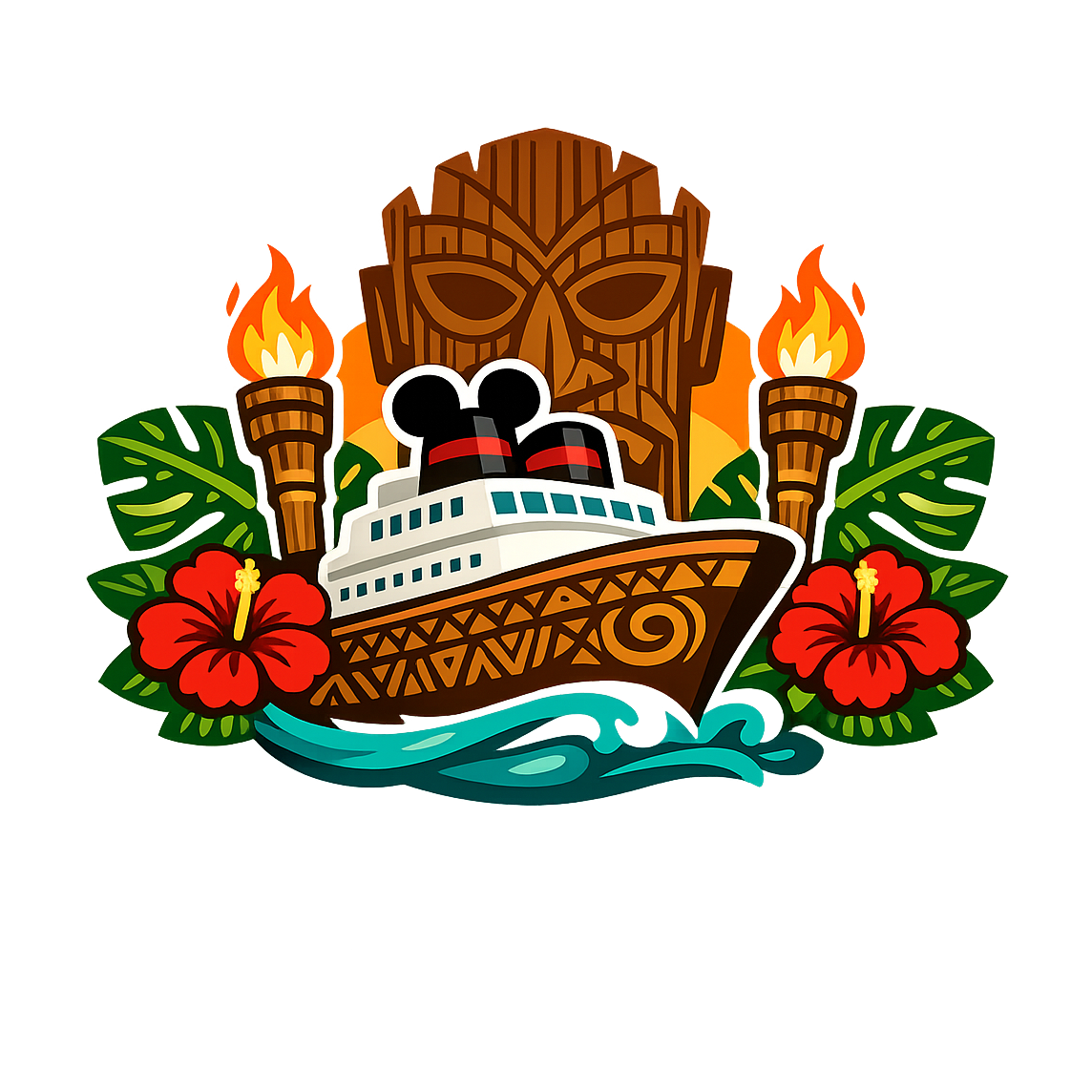 Tiki Paradise Cruise - Bordered Artwork