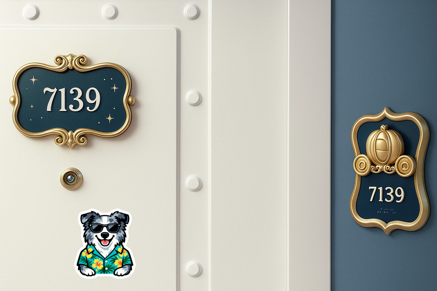 Tropical Blue Merle Border Collie - Door Style 2 Mockup