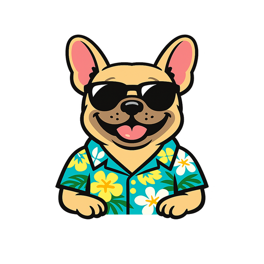 Tropical Fawn French Bulldog - Bordered Artwork