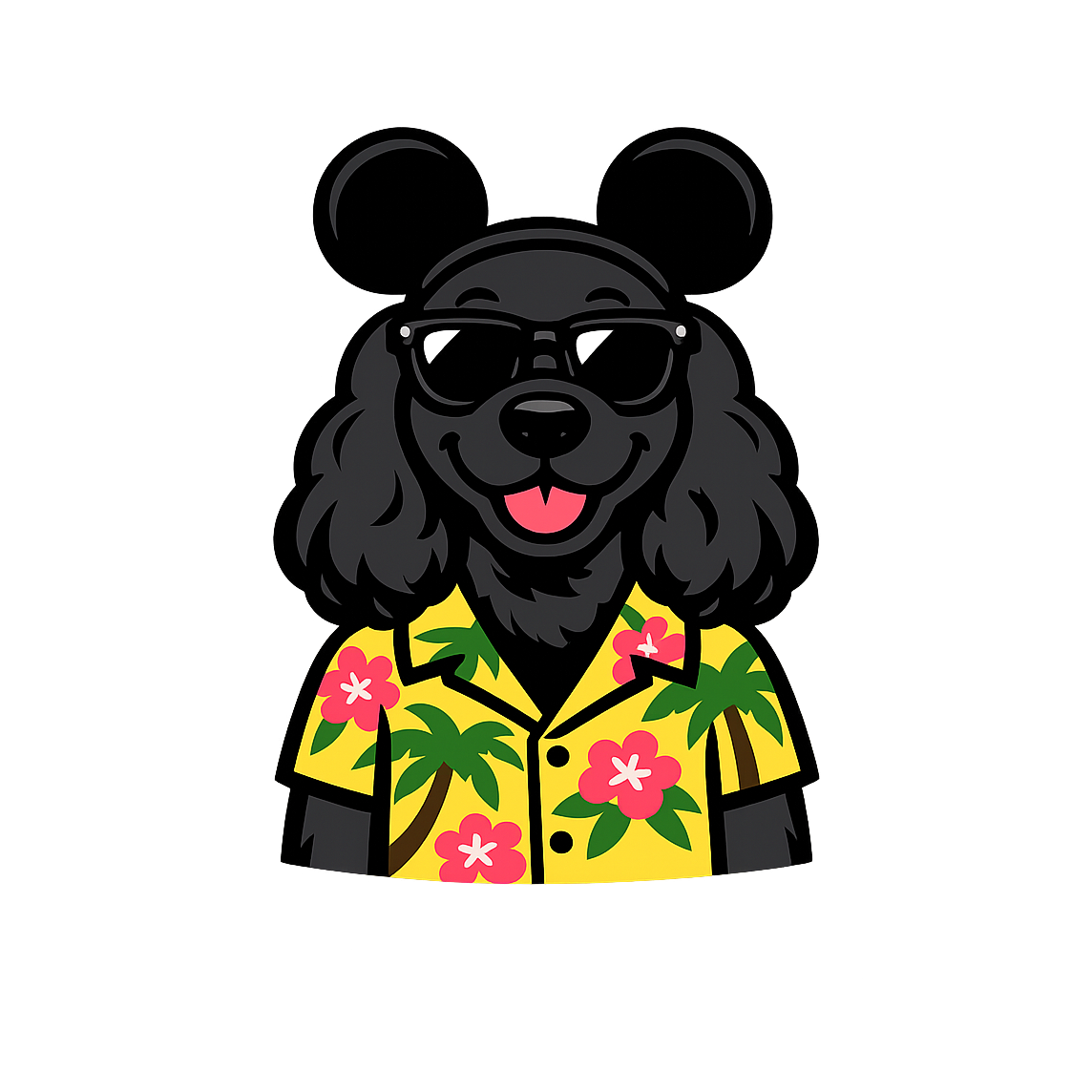 Magic Black Cocker Spaniel - Bordered Artwork