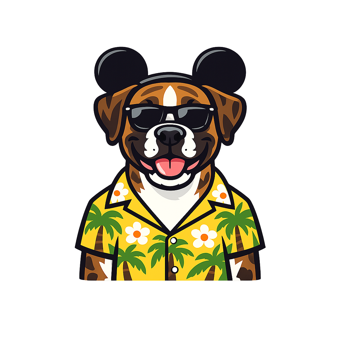 Magic Brindle Boxer - Bordered Artwork