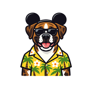 Magic Brindle Boxer - Bordered Artwork