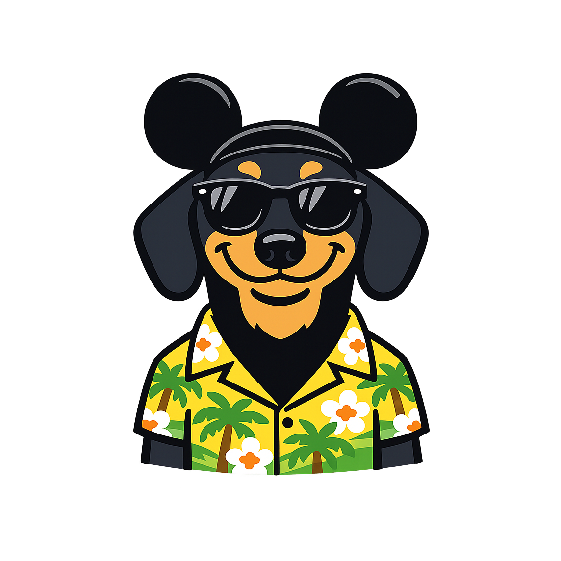 Magic Black Dachshund - Bordered Artwork