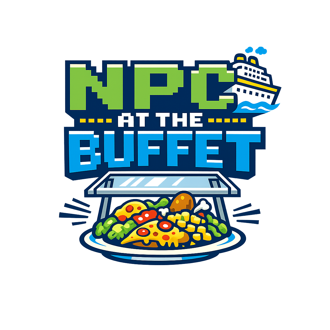 NPC at the Buffet - Bordered Artwork