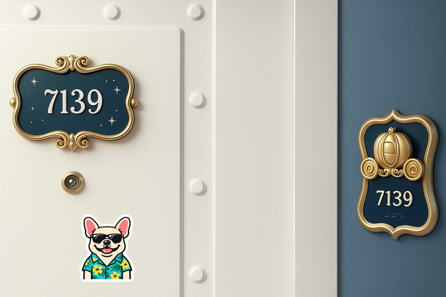 Tropical Cream French Bulldog - Door Style 2 Mockup
