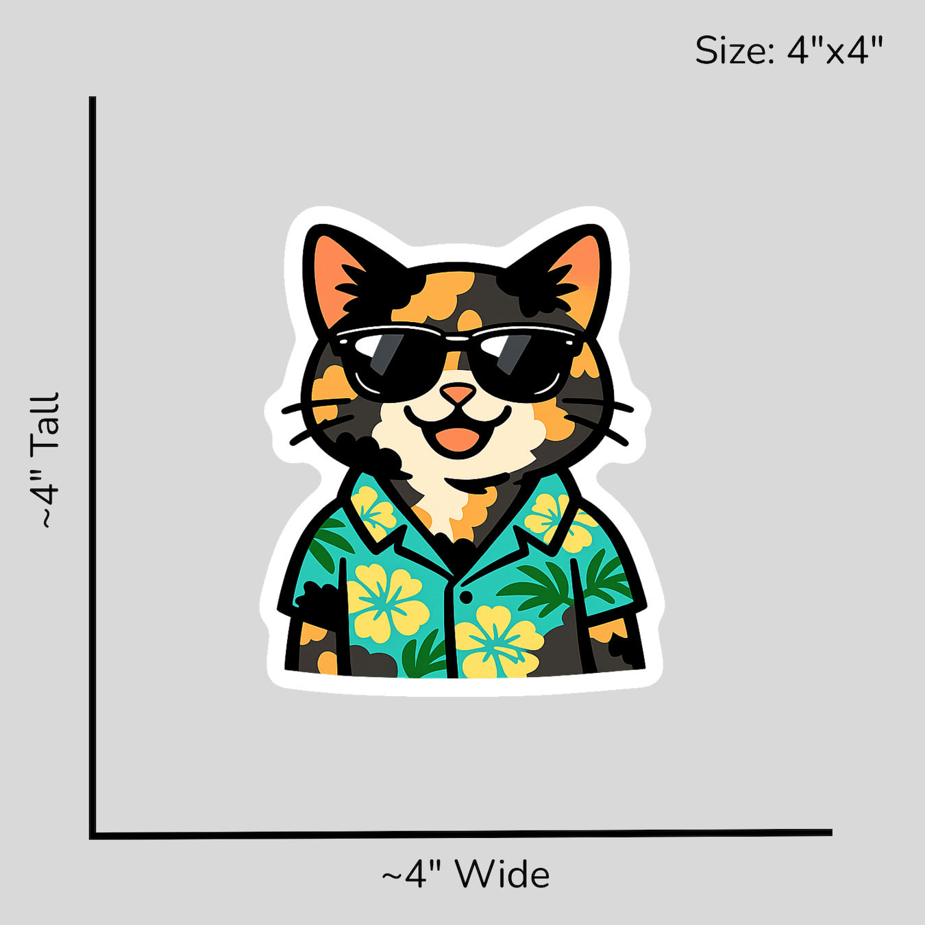 Tropical Tortoiseshell Cat - Size Reference Mockup