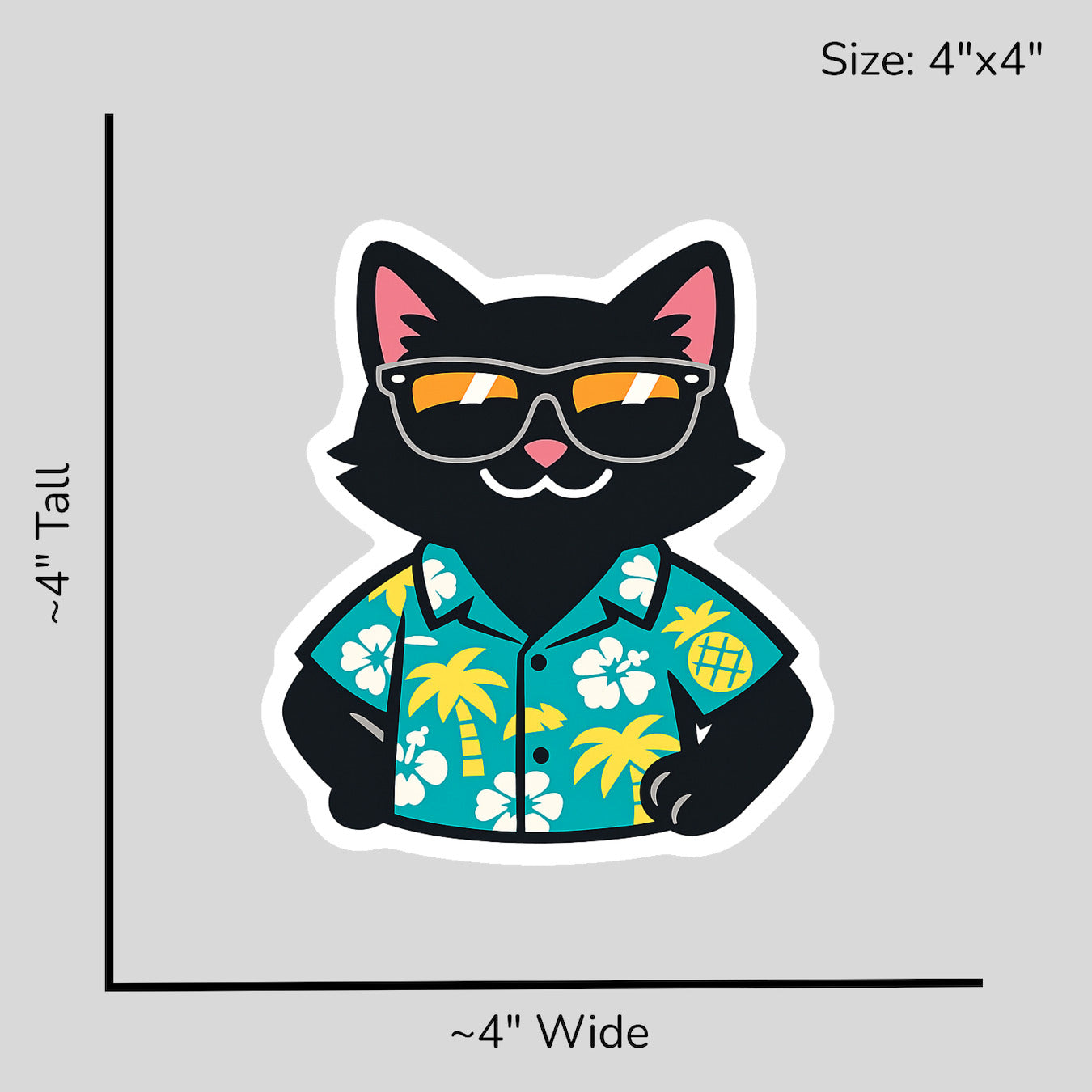 Tropical Black Cat - Size Reference Mockup