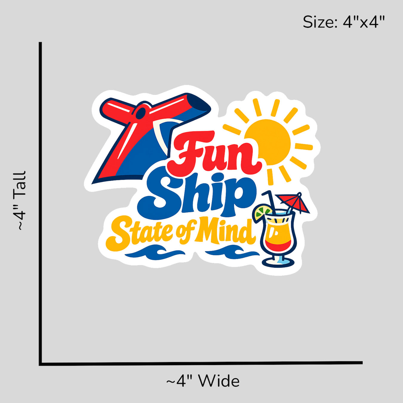 Fun Ship State of Mind - Size Reference Mockup