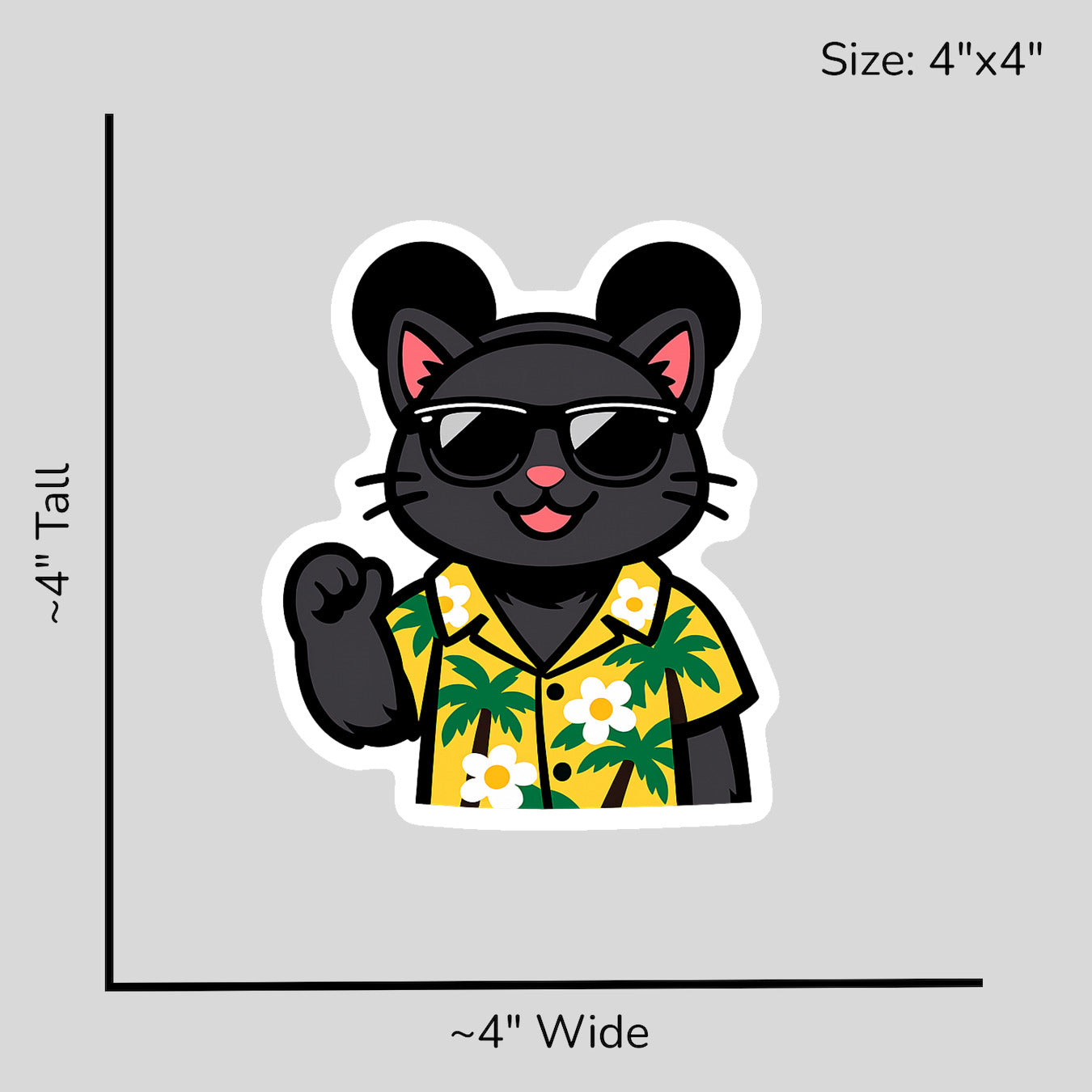 Magic Black Cat - Size Reference Mockup