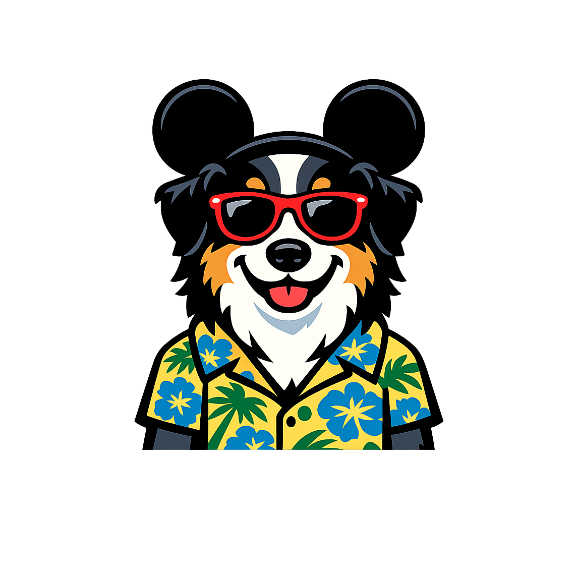 Magic Black Australian Shepherd - Bordered Artwork