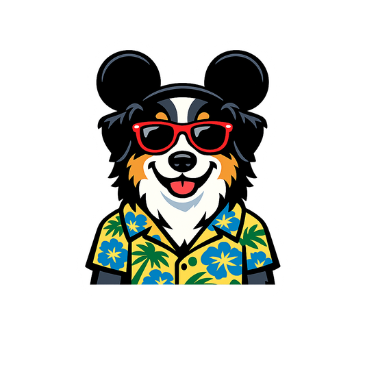 Magic Black Australian Shepherd - Bordered Artwork