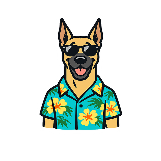 Tropical Fawn Great Dane - Bordered Artwork