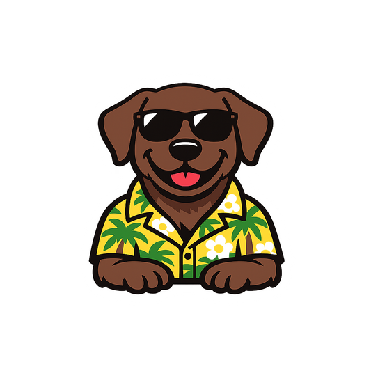Tropical Chocolate Lab - Bordered Artwork