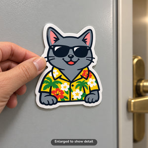 Tropical Russian Blue - Magnet on Cruise Cabin Door