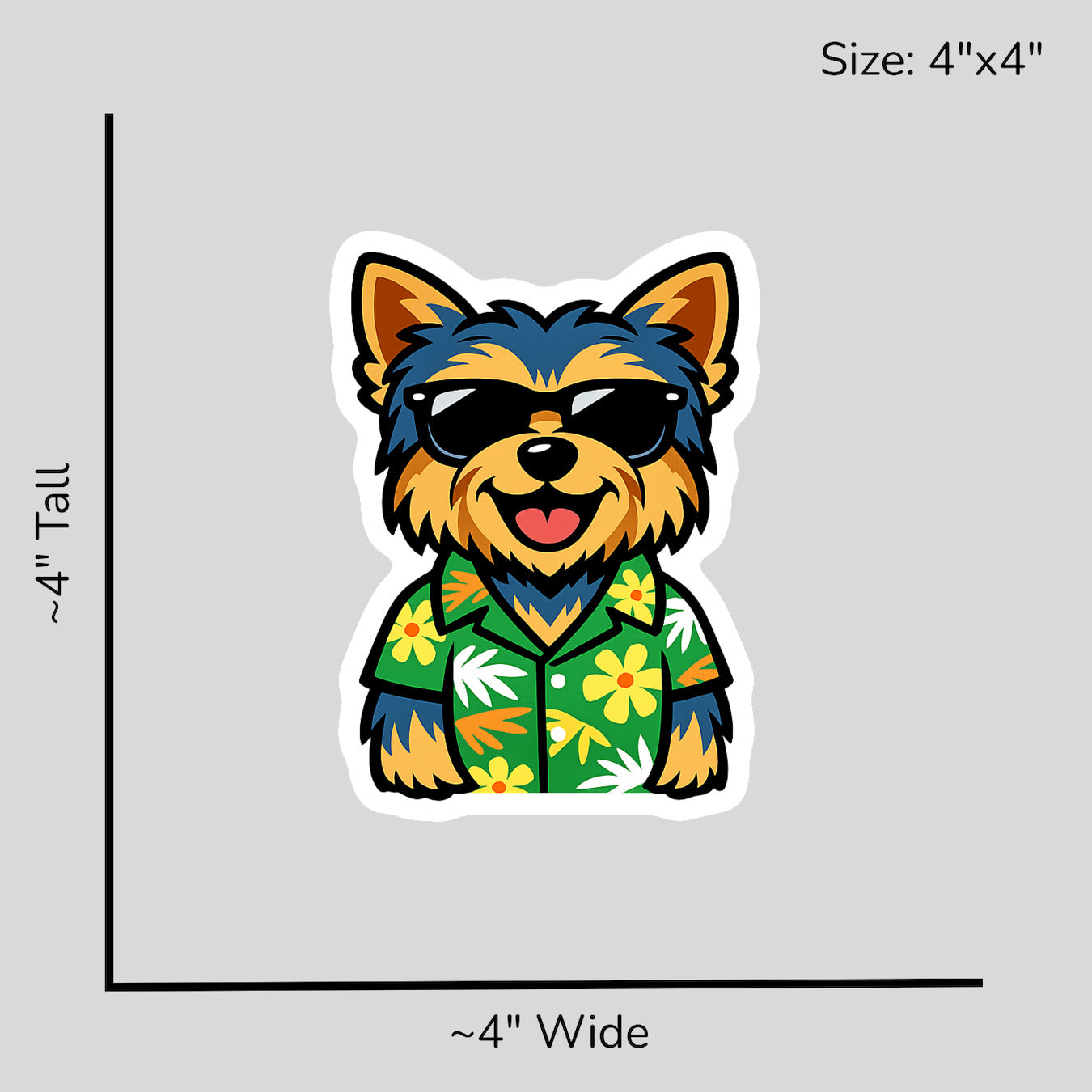 Tropical Yorkshire Terrier - Size Reference Mockup