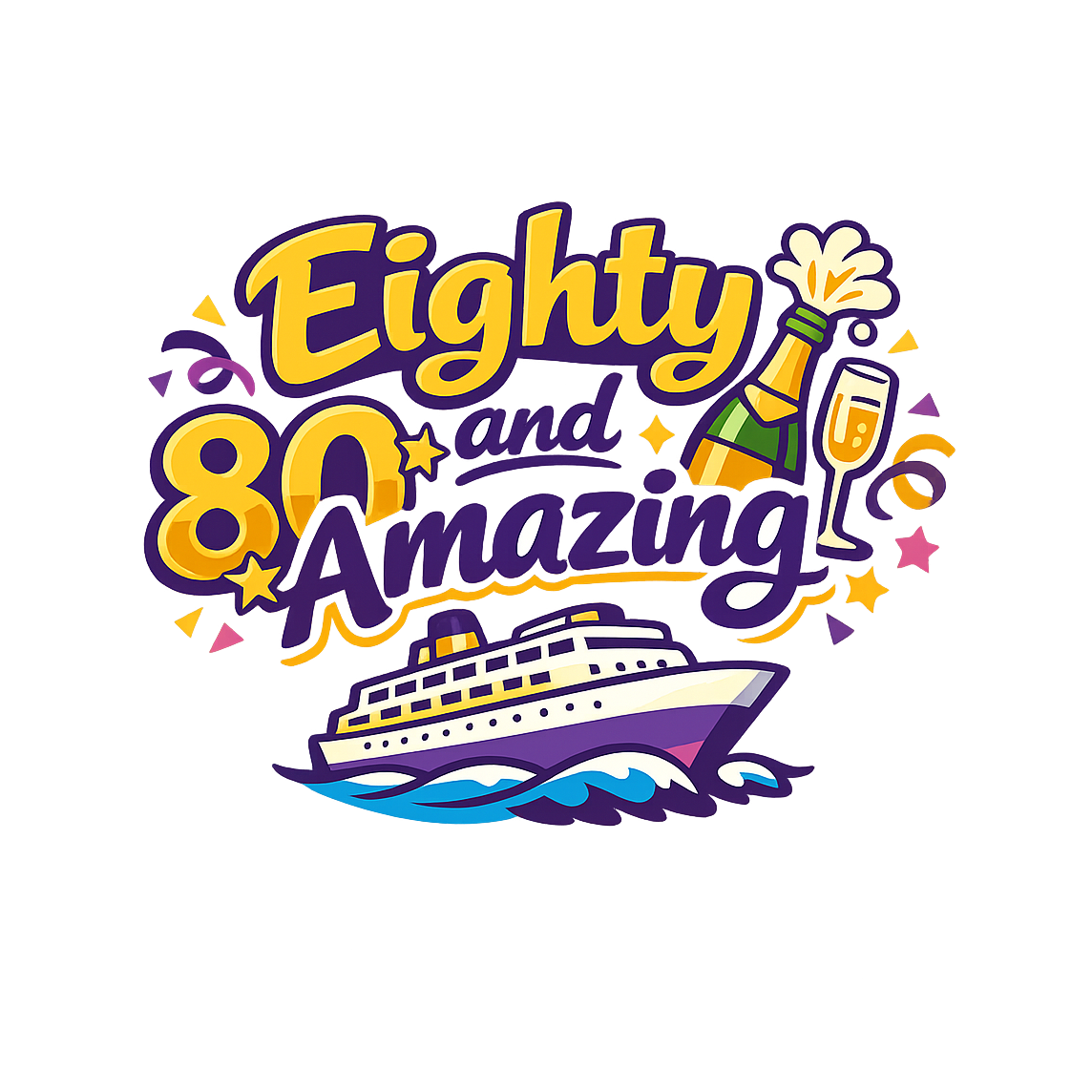 Eighty and Amazing - Bordered Artwork