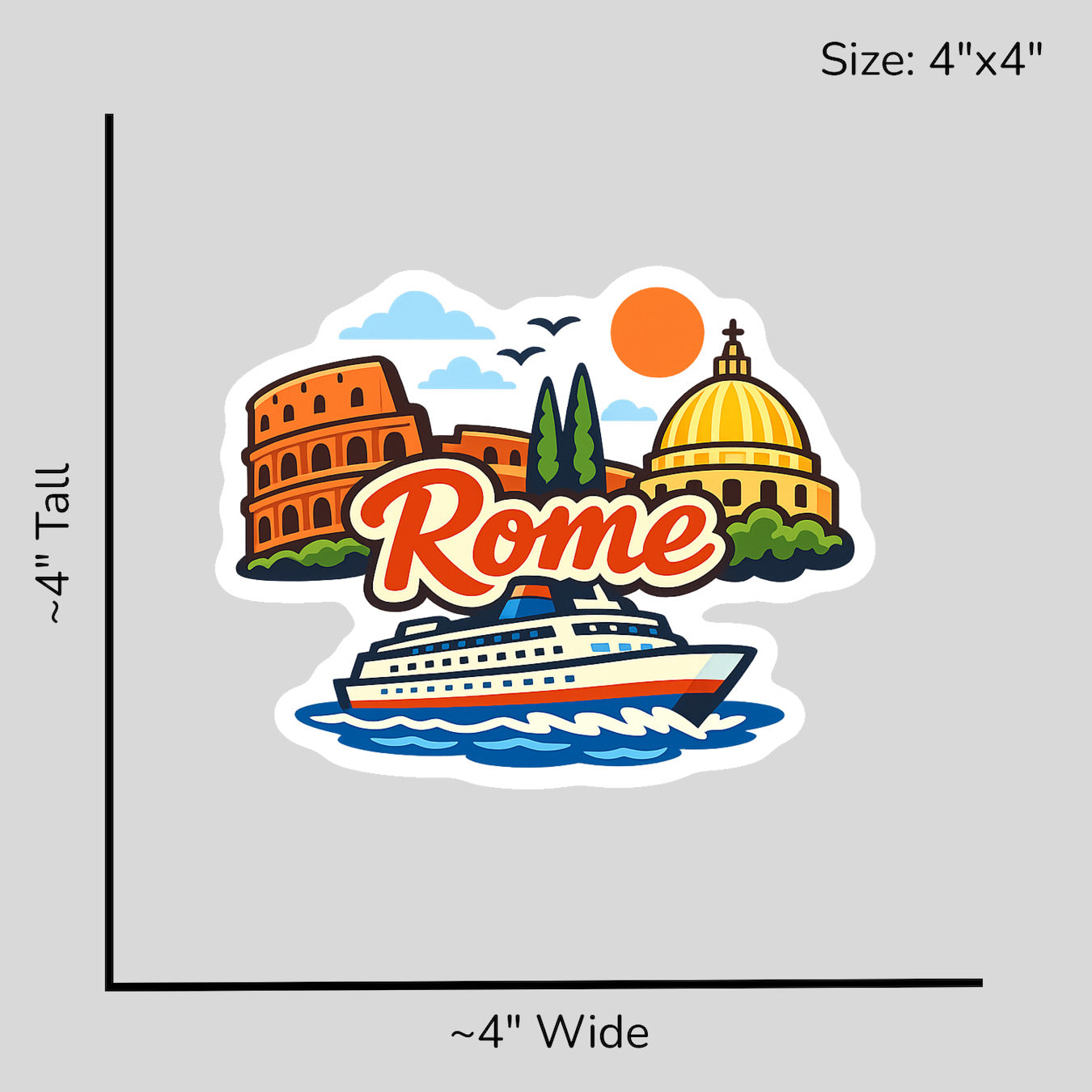 Rome Romance - Size Reference Mockup