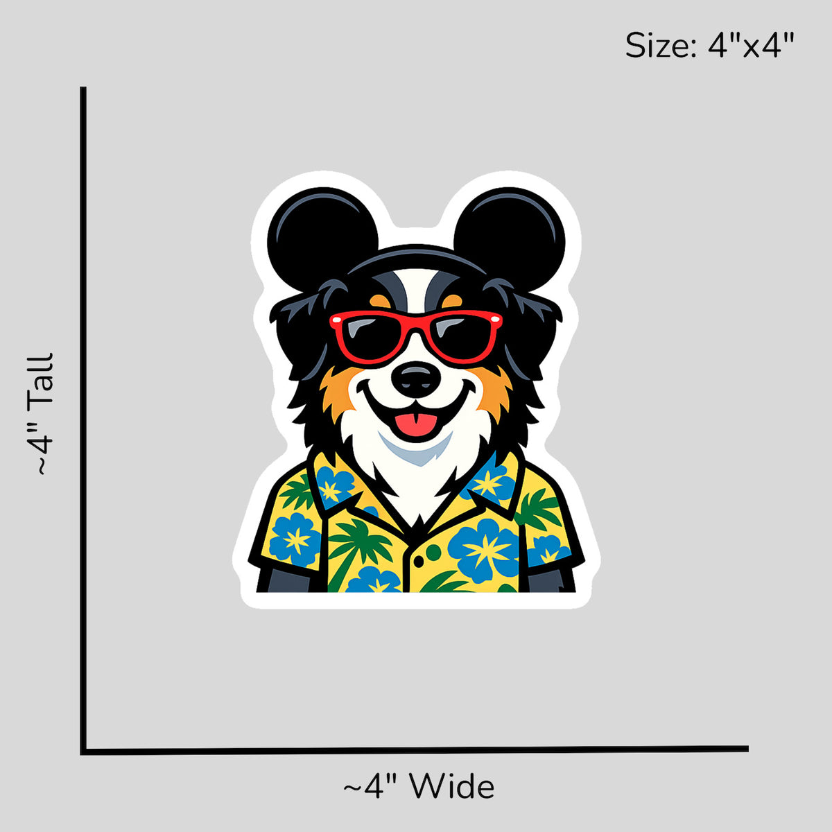 Magic Black Australian Shepherd - Size Reference Mockup