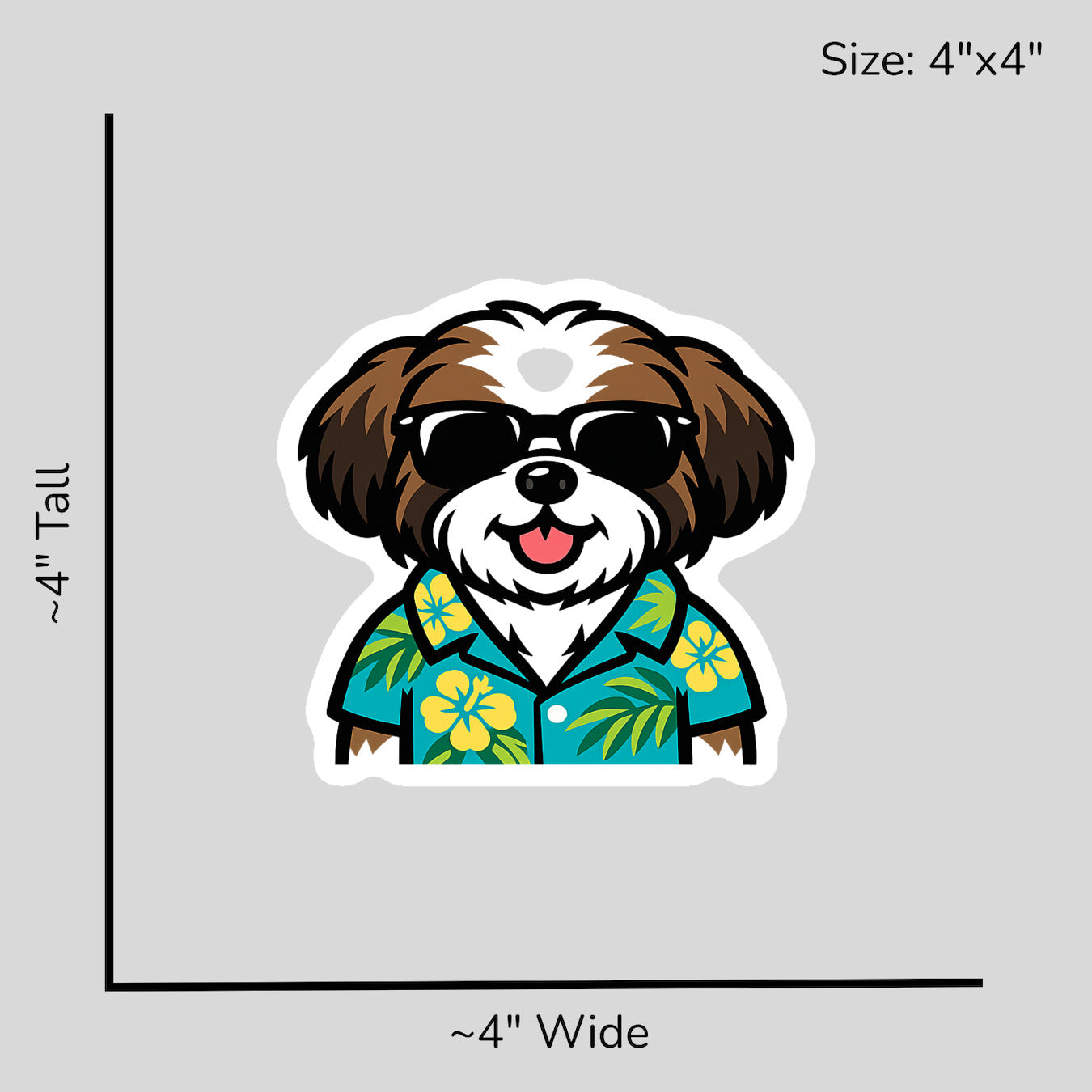 Tropical Brindle Shih Tzu - Size Reference Mockup