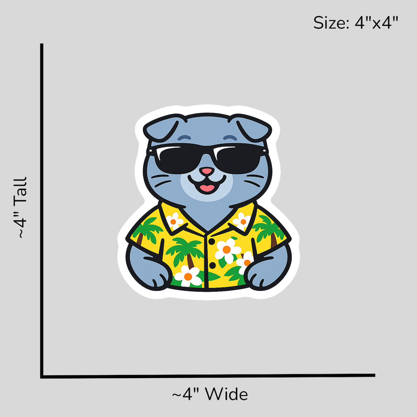 Tropical Scottish Fold - Size Reference Mockup