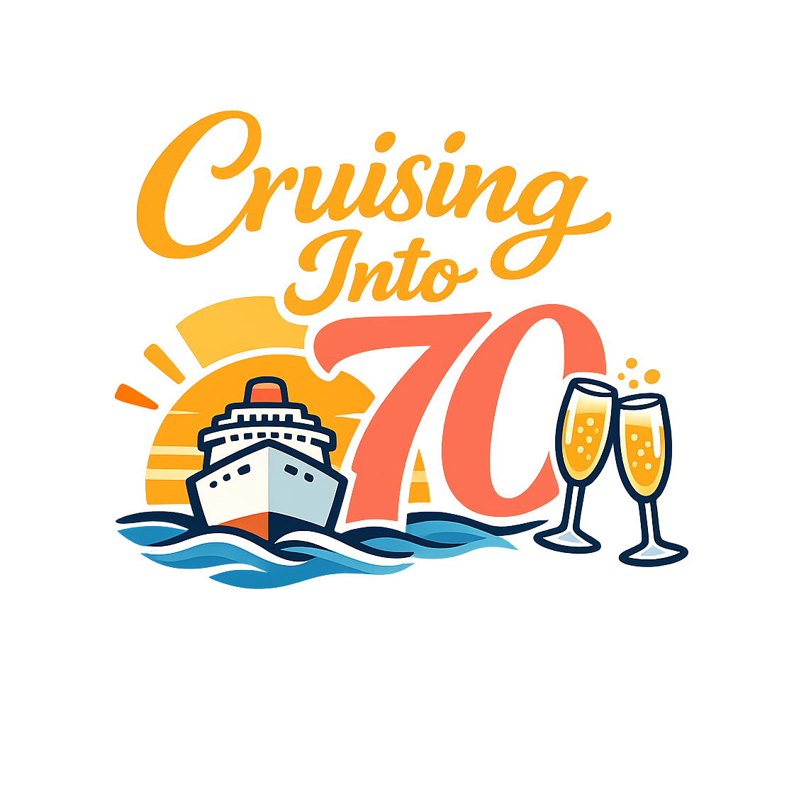 Cruising Into 70 - Bordered Artwork