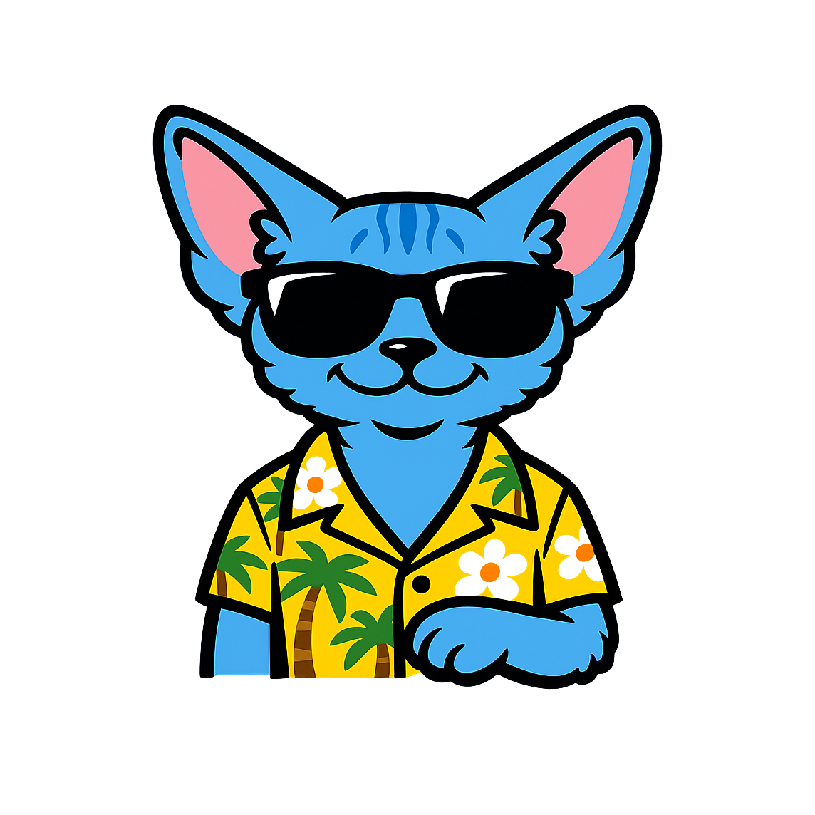 Tropical Devon Rex - Bordered Artwork