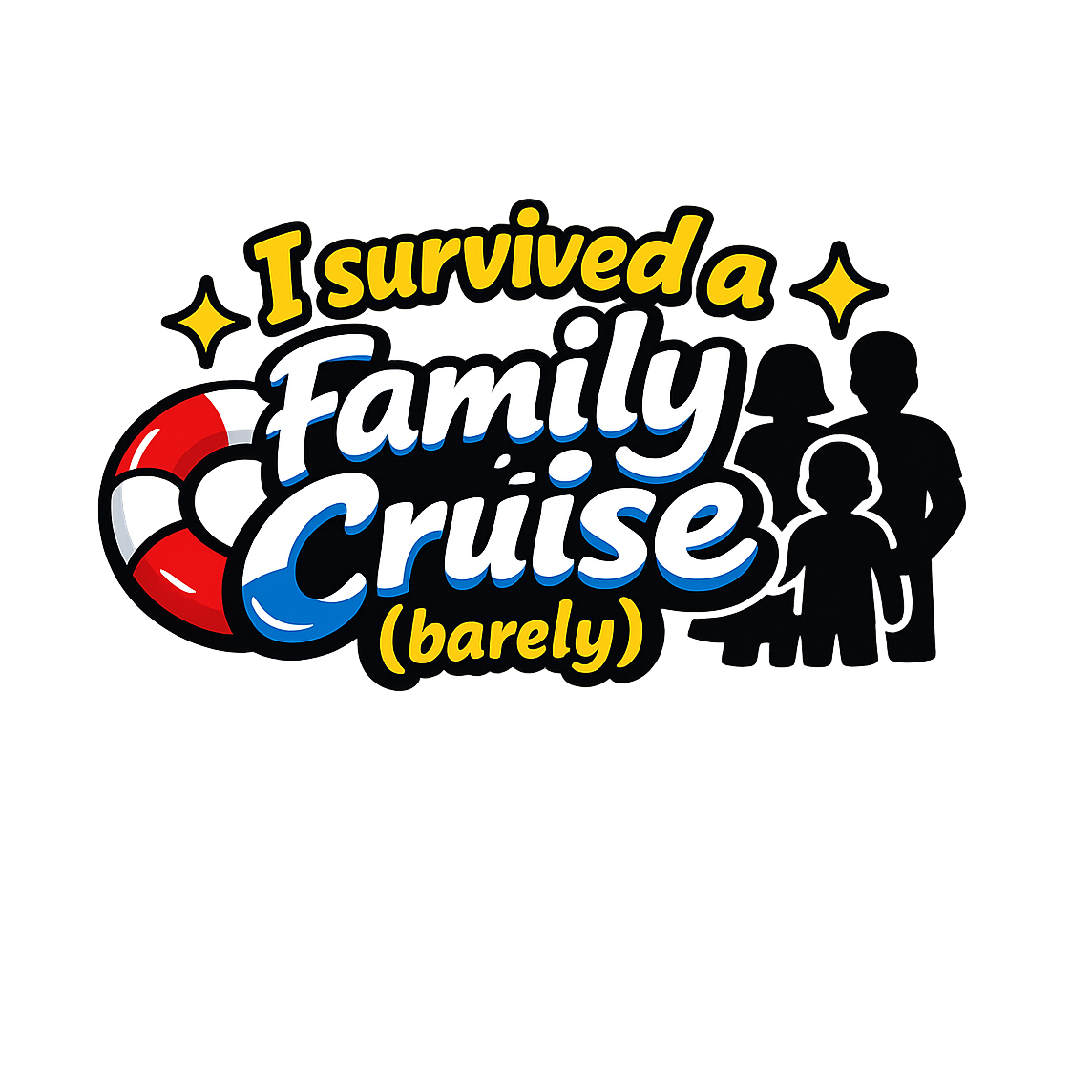 Family Cruise Survival - Bordered Artwork