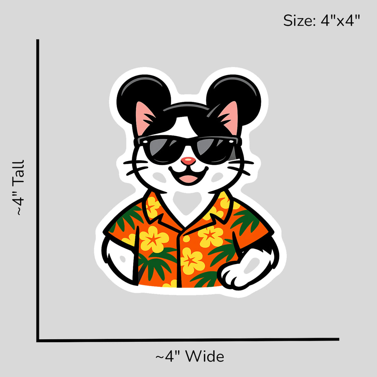 Magic White Cat - Size Reference Mockup