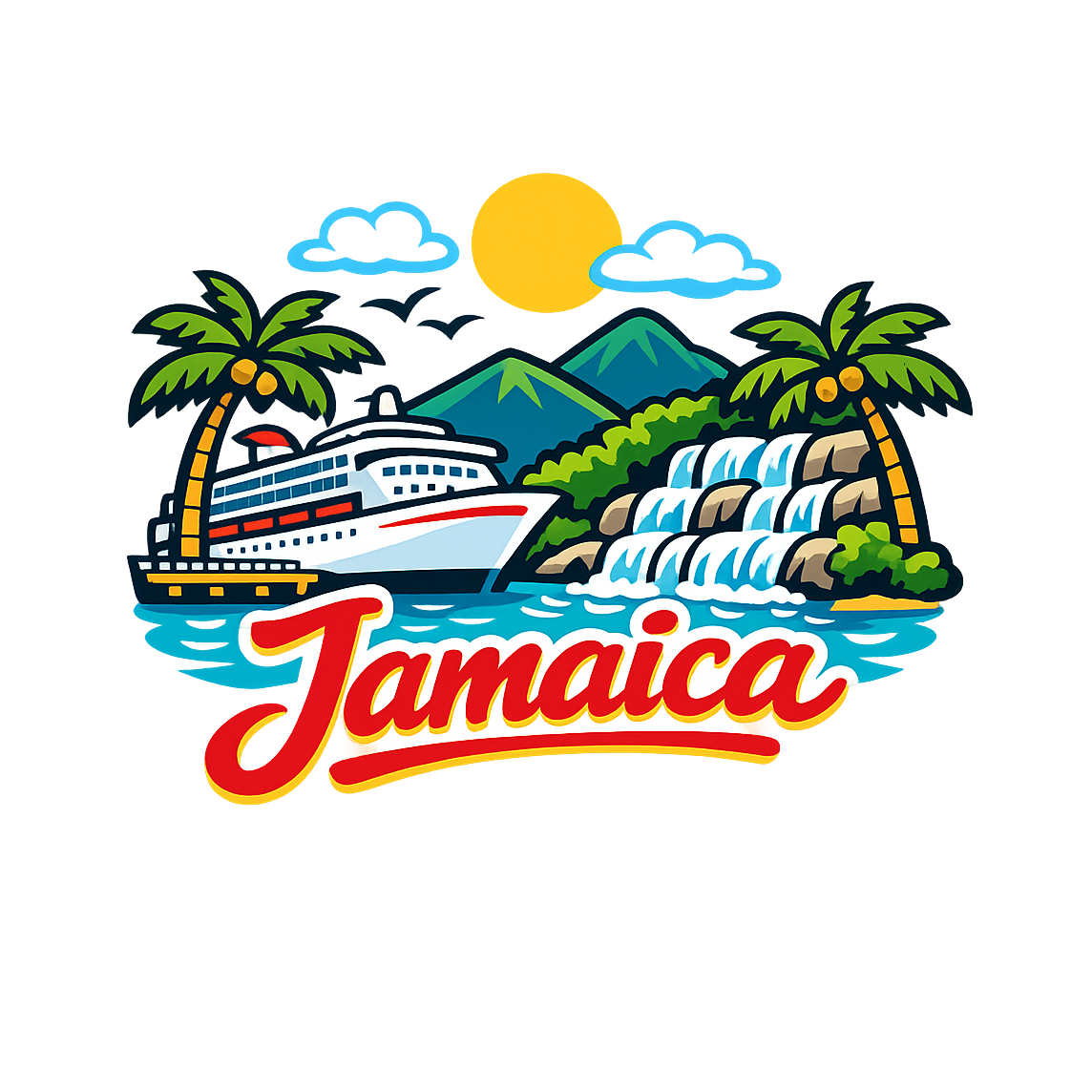 Island Vibes Jamaica - Bordered Artwork