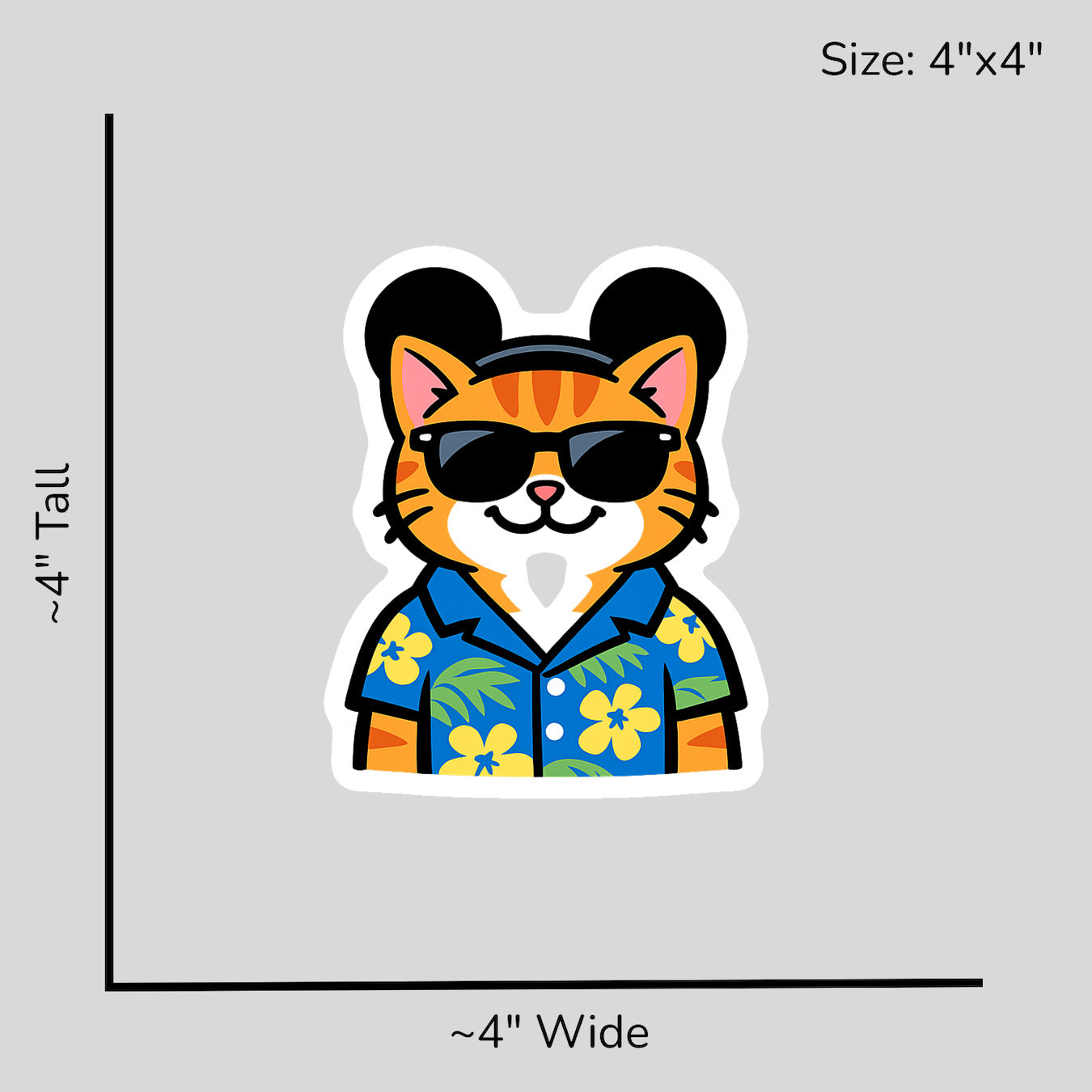 Magic Manx Cat - Size Reference Mockup